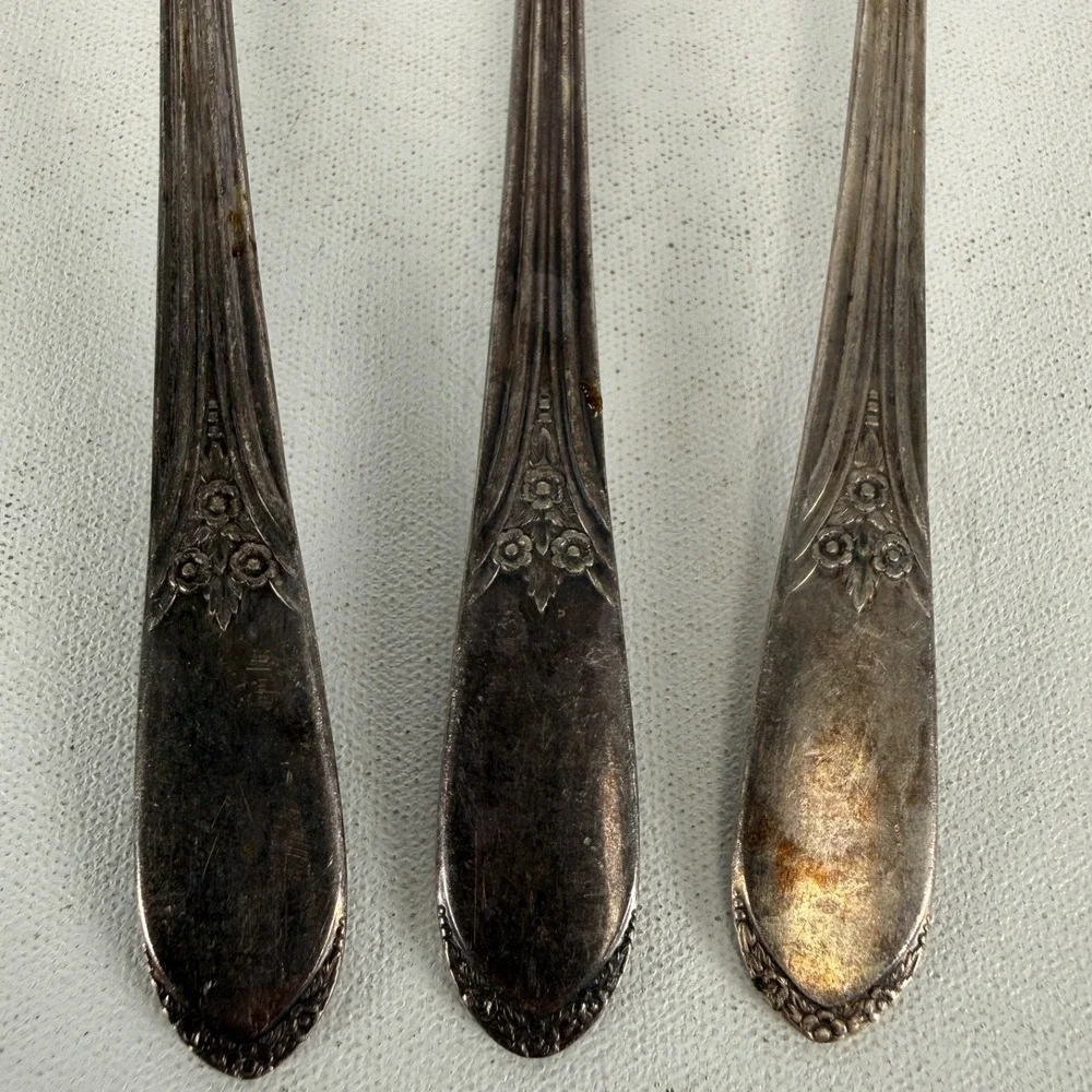 3 International Silverplate Teaspoons Mary Lou Devonshire Wm Rogers 6 1/8